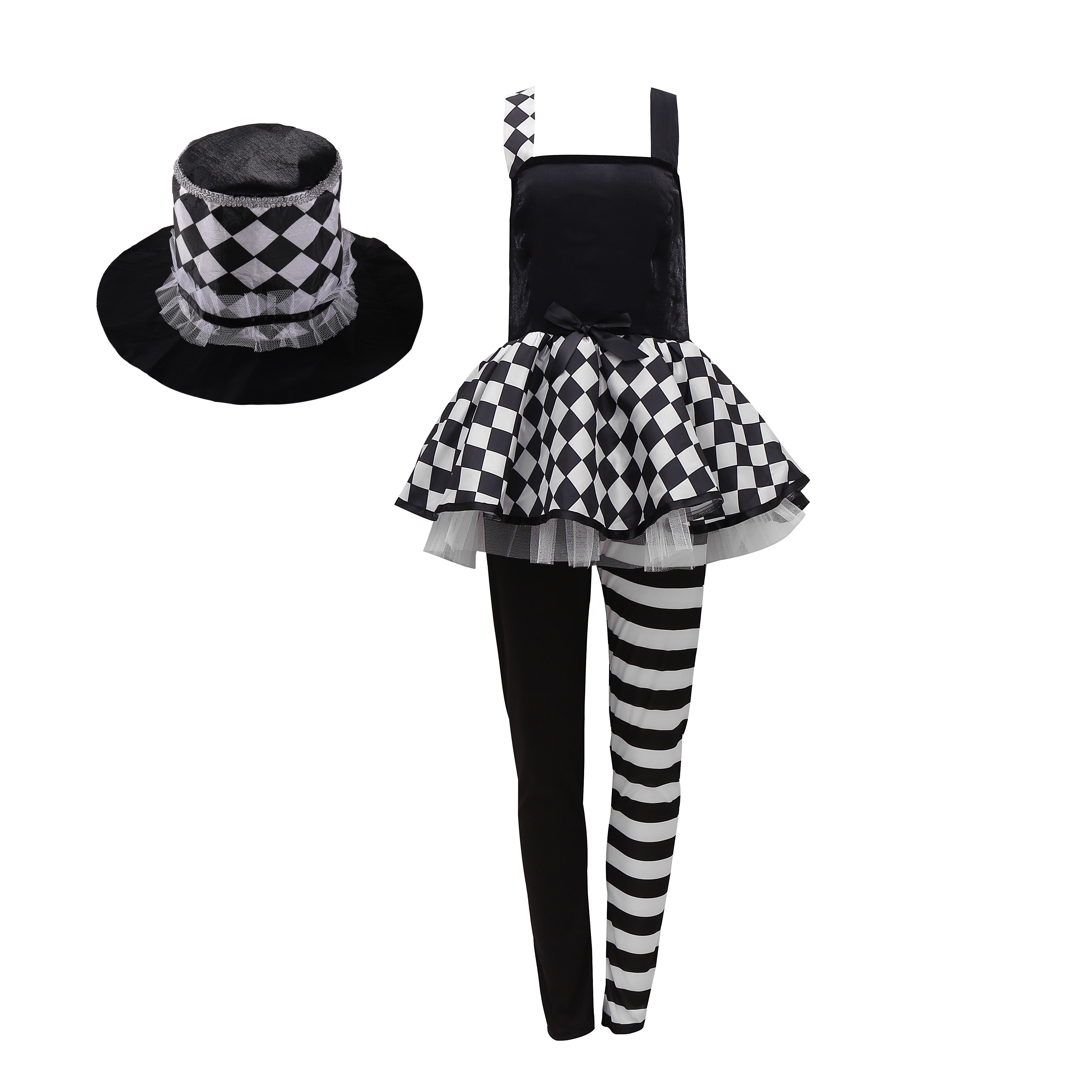 New Style Carnival Women Clown Clothes Halloween Cosplay Circus Fancy Clown Costumes