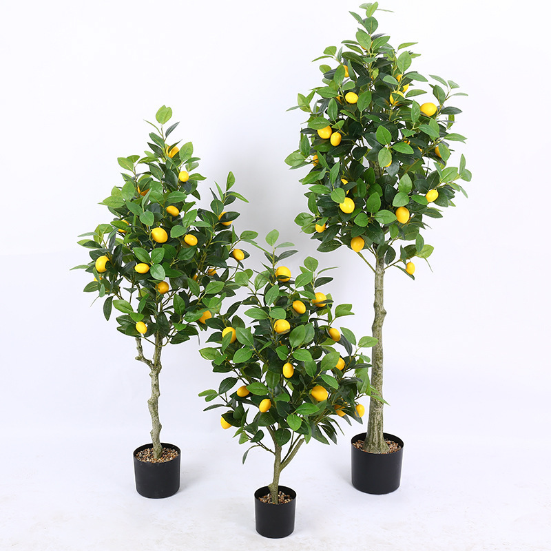 Lemon Tree Artificial Dwarf Lemon Trees for Decor Artificial Fruit Trees Plant Faux Green Plants Small Bonsai Lemon Indoor