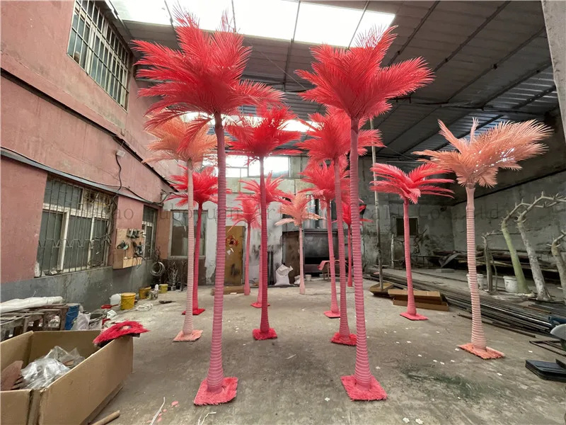 Artificial Outdoor Palm Tree Coconut Tree Plant Artificial Pink  Coconut Plant Artificial Tree for Outdoor Pool Beach Decor