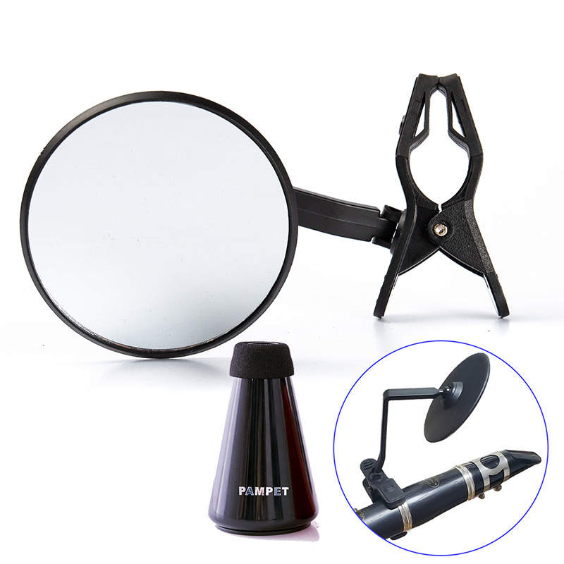 Rotatable Long Embochure Practice Mirror for all Woodwinds Instruments Plastic Trumpet Mute Silencer Set