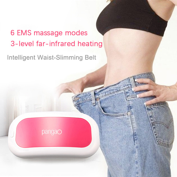 Electric rechargeable belly fat reduce heating stomach waist vibrator massager machine slimming belt