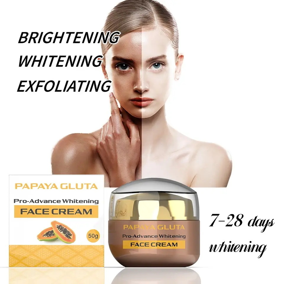 Papaya Whitening Set Black Skin Care Products Kit Dark Spot Remover Fast Lightening Bleaching Cream Serum Soap Body Lotion Set