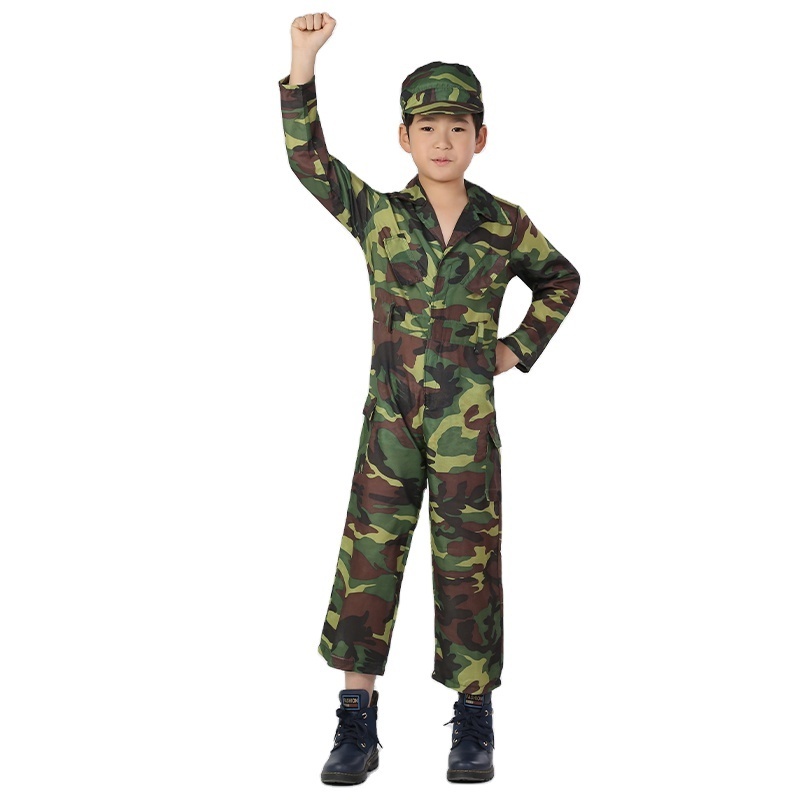 Hot Selling Children Game Military Costume Jumpsuit Soldier Cosplay For Carnival Party Halloween Costumes For Kids