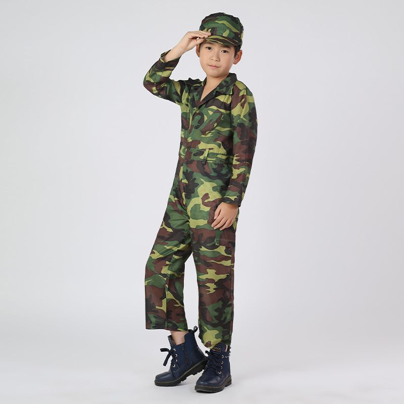 Hot Selling Children Game Military Costume Jumpsuit Soldier Cosplay For Carnival Party Halloween Costumes For Kids