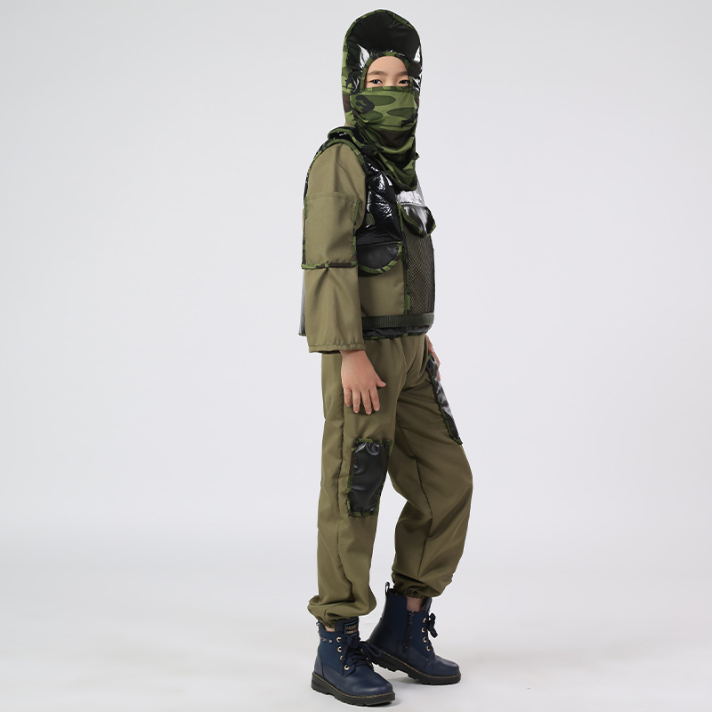 China Supplier Wholesale Kids Trooper Costume Tactical Vest Camouflage Game Army Costume For Child