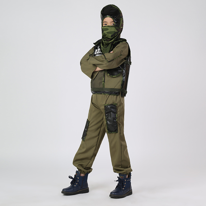 China Supplier Wholesale Kids Trooper Costume Tactical Vest Camouflage Game Army Costume For Child