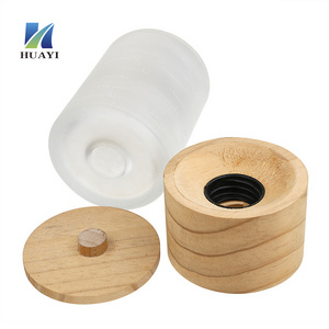 factory direct supply  frosted Perfume glass bottle with wooden Screw caps