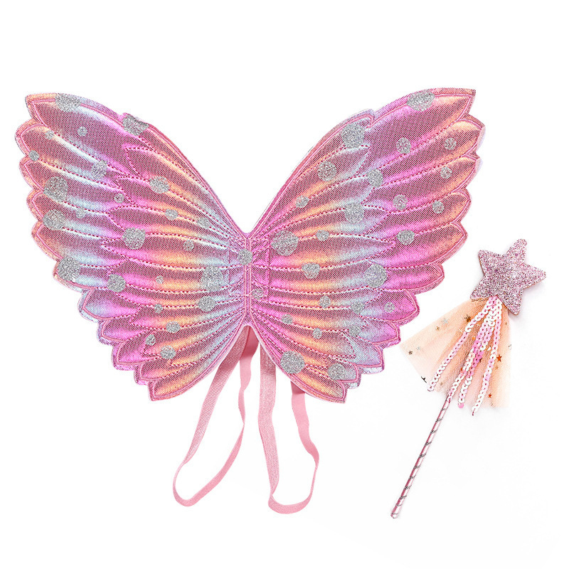 Rainbow butterfly fairy wings Costume girls  angel Wings Wholesale Butterfly Fairy Halloween Costume  Tutu Skirt Set