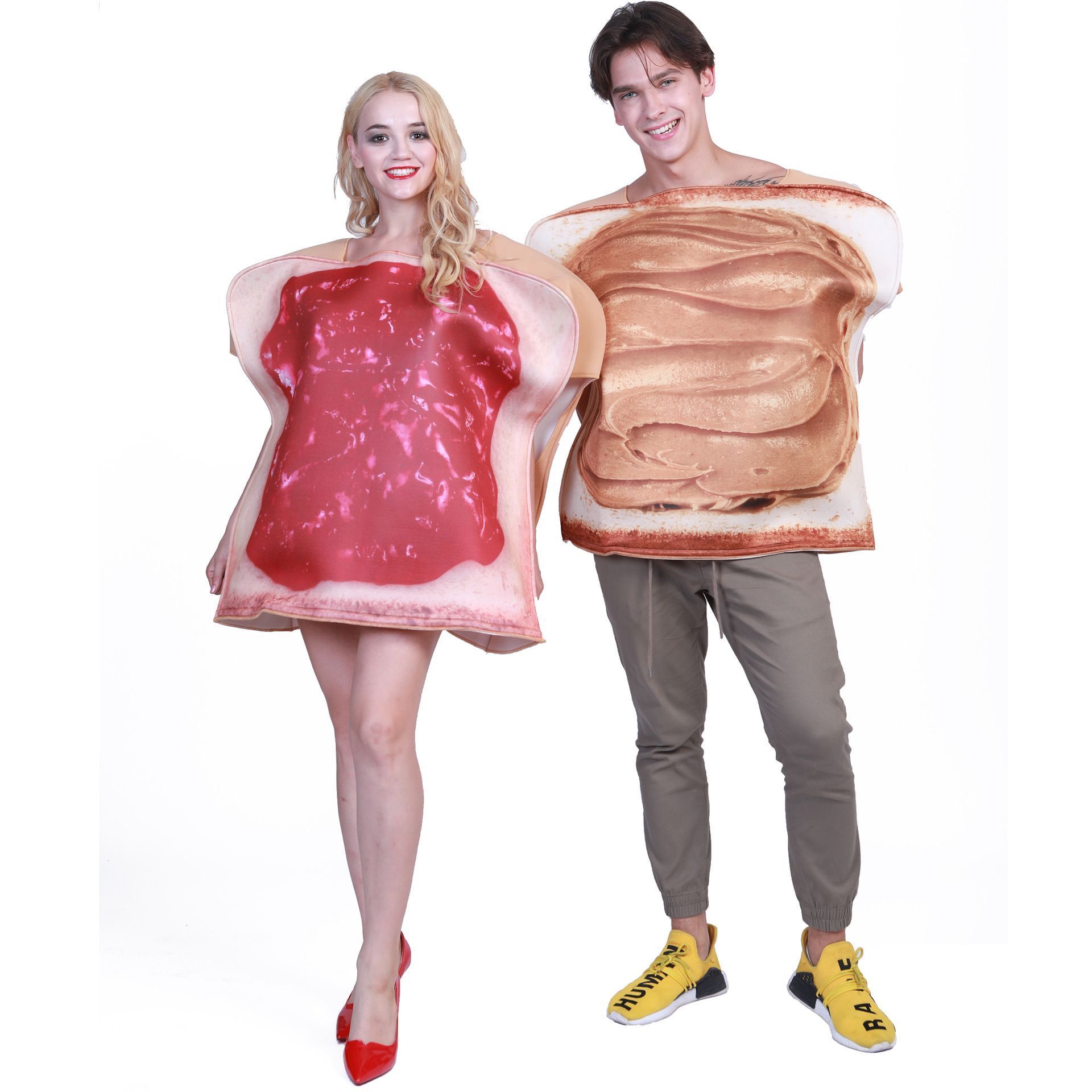 Halloween carnival party  jam toast couple mascot costume adult funny sandwich jam cosplay costume