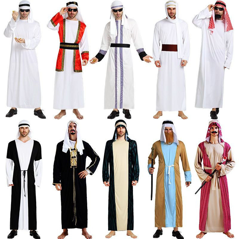 Halloween Cosplay Costumes Adult Men Arab Dress Of Middle East Shepherd Samurai Costume Arabian Costume Robe