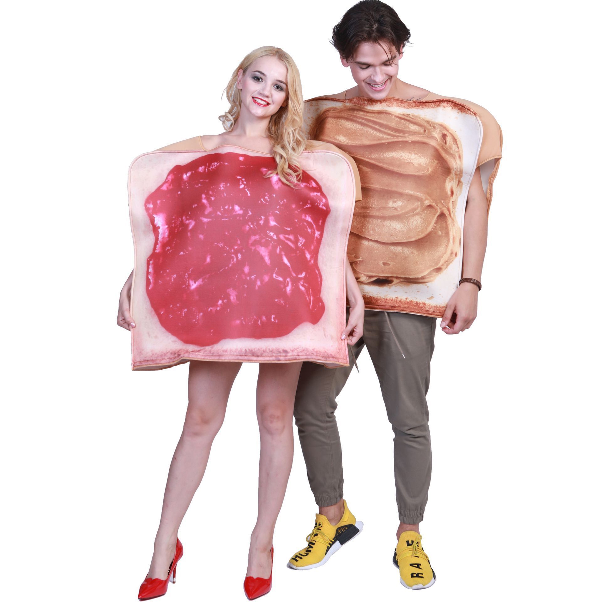 Halloween carnival party  jam toast couple mascot costume adult funny sandwich jam cosplay costume