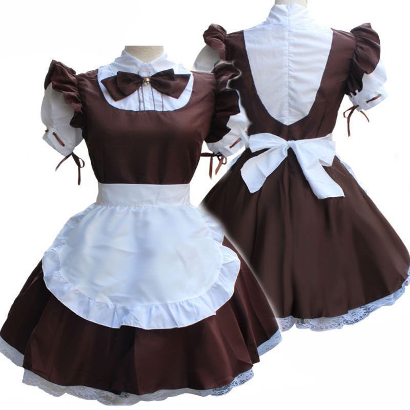 Ladies Lovely Maid Cosplay Costume Short Sleeve Retro Maid Lolita Dress sexy maid halloween costume plus size