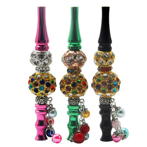 Metal Pendant Round Bead Shaped MouthPiece Cigarette Holder Circulating Filter Hookah Mouth Tips