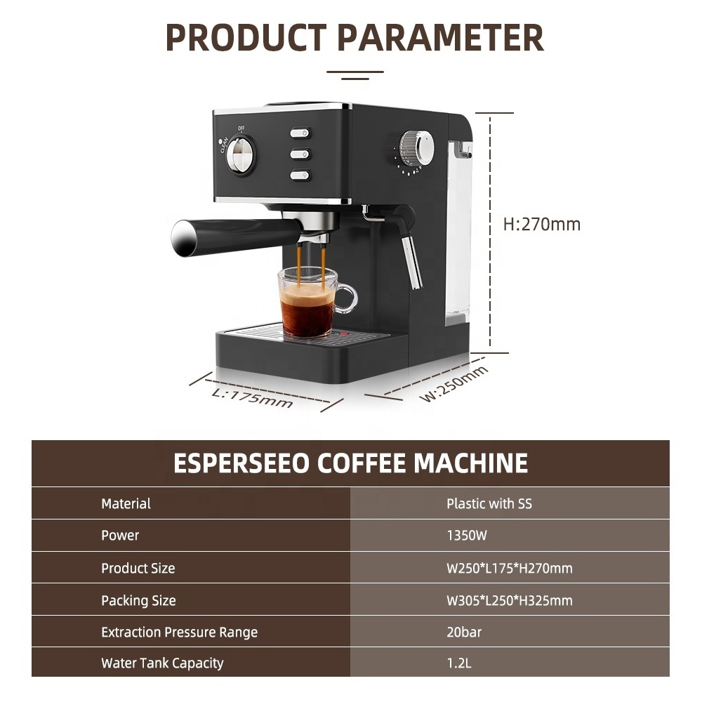 PANCERKA 20bar cafe machine espresso coffee 2 in 1 machine coffee machine maker with milk dispenser