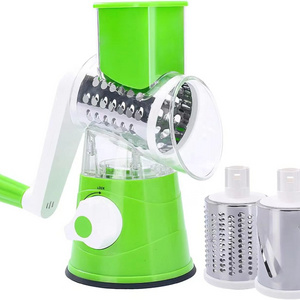 PANCERKA Kitchen accessories 3 In 1 rotary cheese grater machine vegetable chopper Vegetable Slicer Handle Round Slicer