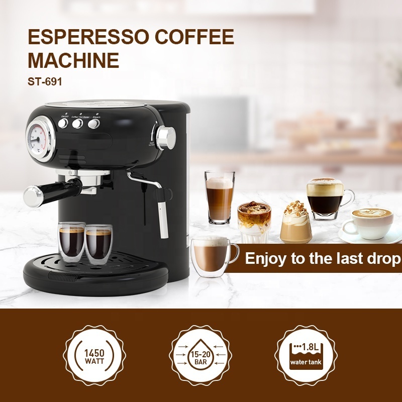 PANCERKA Espresso Coffee Machine With Milk Frother Express Coffee Machine Coffee Maker