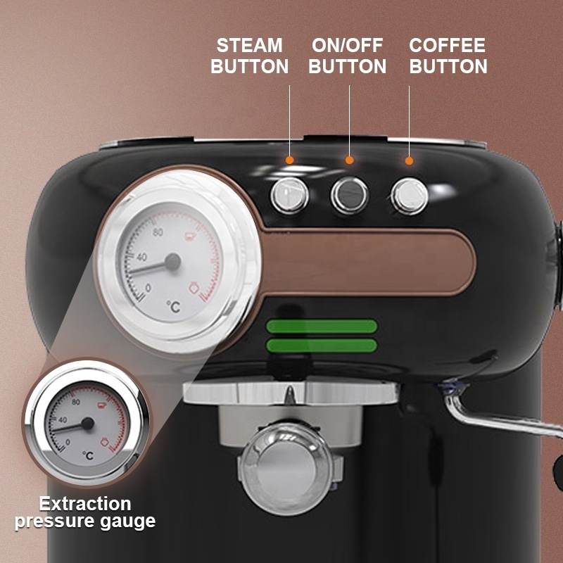 PANCERKA Espresso Coffee Machine With Milk Frother Express Coffee Machine Coffee Maker