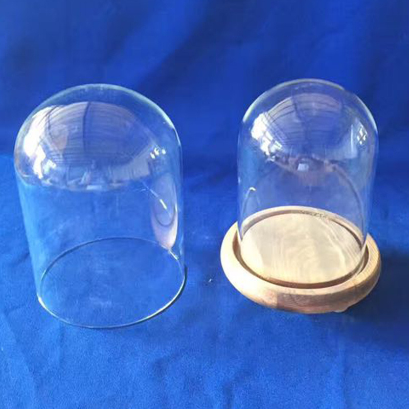 Large Clear Glass Dome with Base Unique Design Glass Bell Jar Dome Top Glass