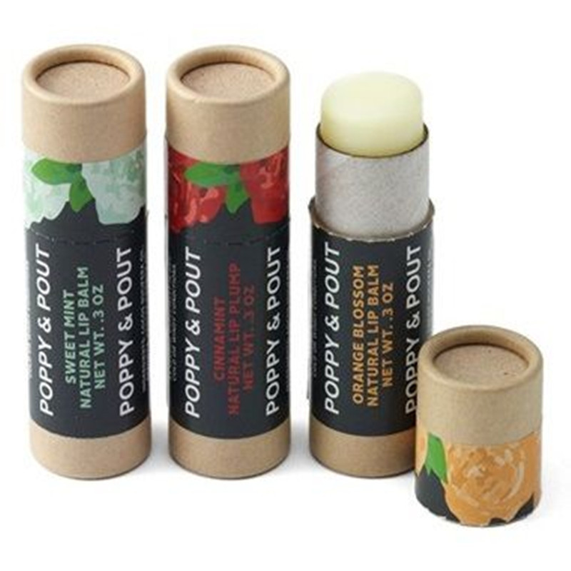 Eco-Friendly Custom Label Mini Cardboard Box Chapstick Container Empty Kraft Lipgloss Lipbalm Paper Packaging Tube for Lip Balm