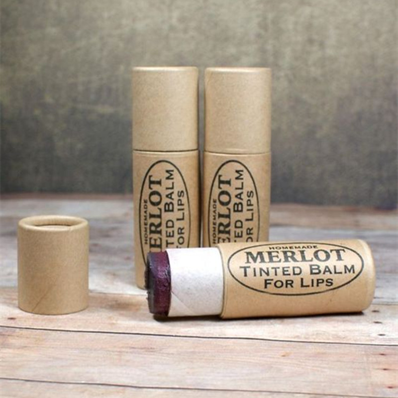 Eco-Friendly Custom Label Mini Cardboard Box Chapstick Container Empty Kraft Lipgloss Lipbalm Paper Packaging Tube for Lip Balm