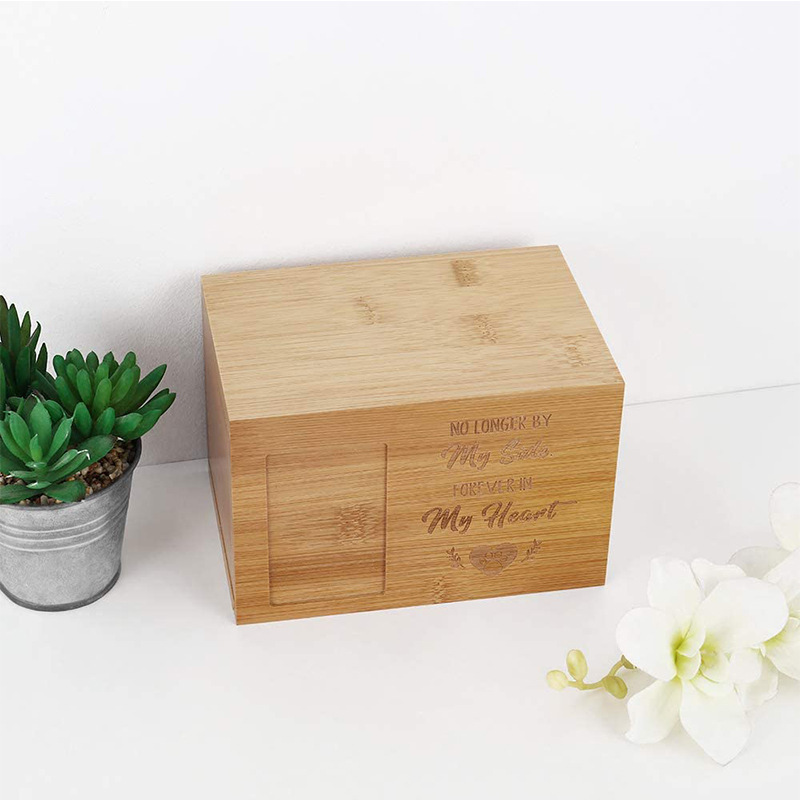 hot sale solid wood bamboo Pet Urn for Ashes Urnas para bamboo slid lid Wooden Urn Box