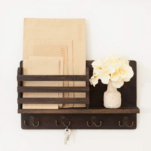 rustic wood paulownia floating shelves wall key towel clothes bag brackets rack holder clip hanger wood wall shelf