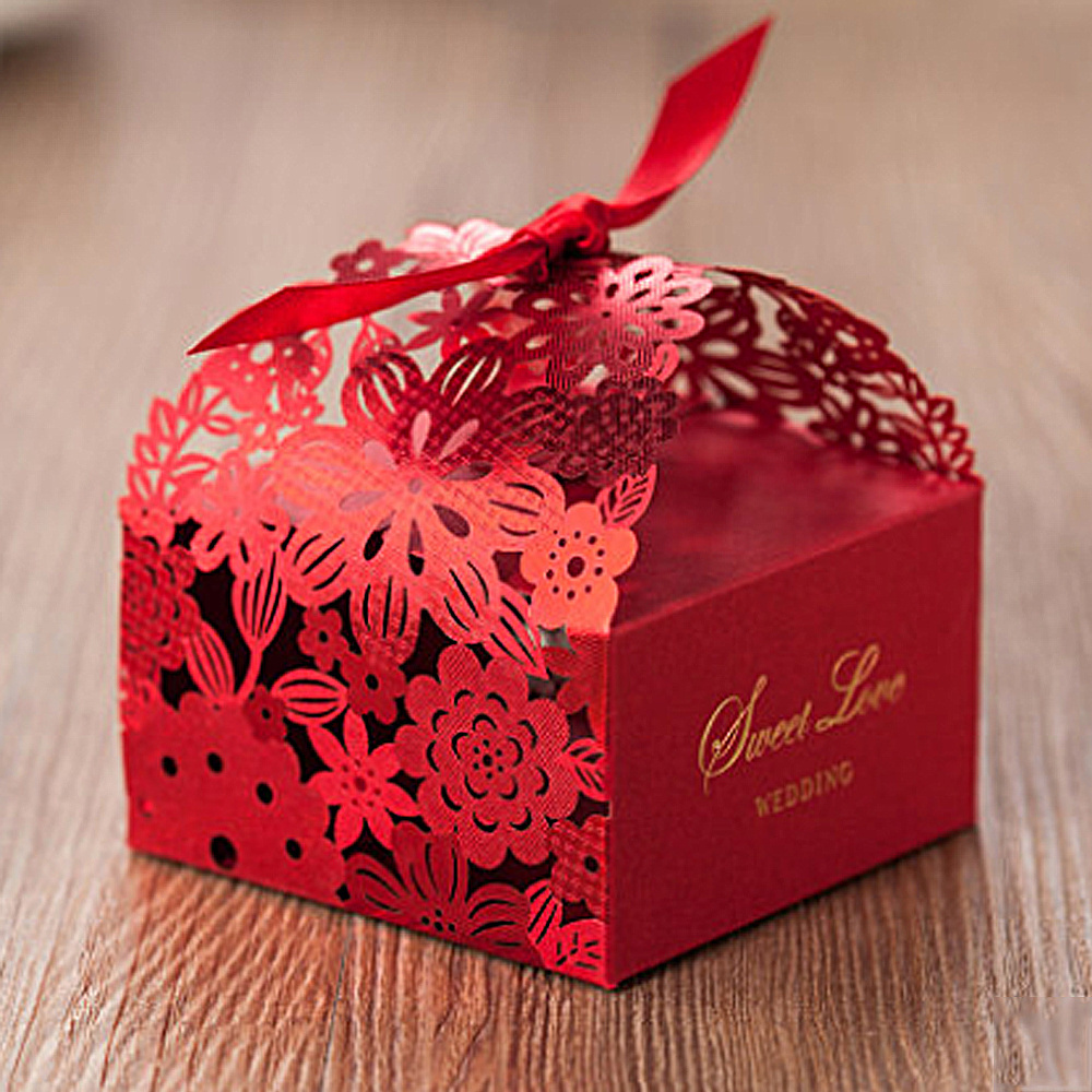 Pan Laser Cut Favor Box/wedding use sweet boxes Match invitation card candy box /gift box