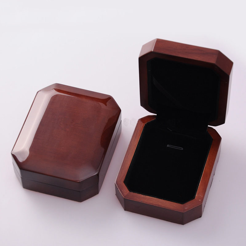 Luxury small lacquer ring earrings jewelry display storage box wooden gift box