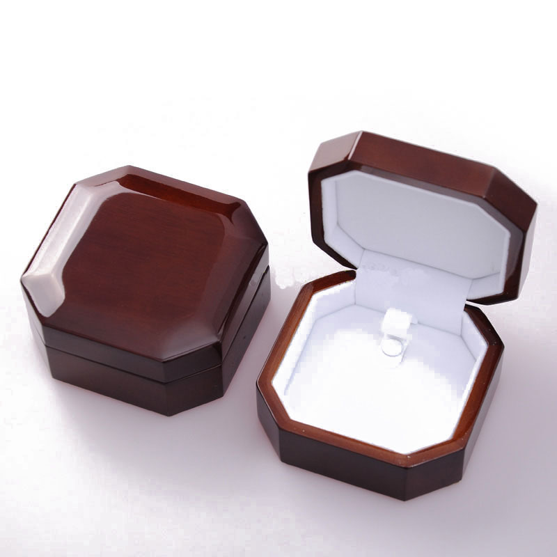 Luxury small lacquer ring earrings jewelry display storage box wooden gift box