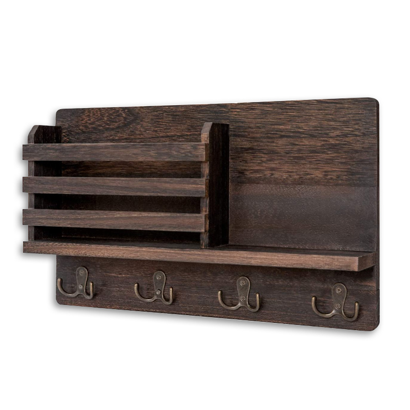 rustic wood paulownia floating shelves wall key towel clothes bag brackets rack holder clip hanger wood wall shelf