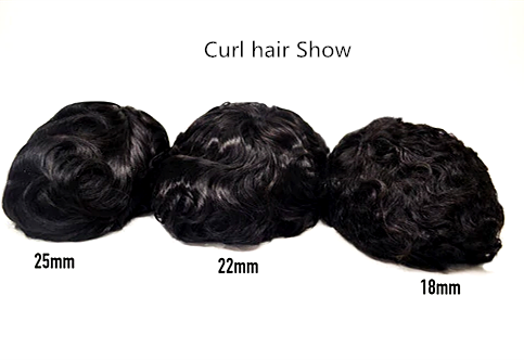 Wholesale Virgin Indian Hair Curl Thin Skin  Human Hair TOUPEE For Men Hair System Piece Replacement PU grey