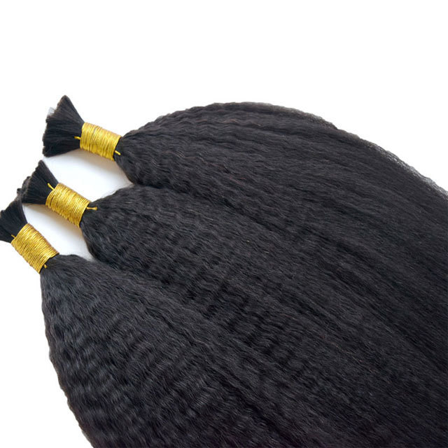 3Pcs/lot Human Braiding Hair Bulk No Weft Wholesale Yaki Kinky Braiding Hair Unwefted Bulk Virgin Hair for Braiding