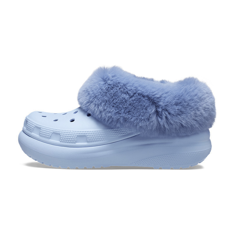 Women Garden Warm Fur Lined Clogs Customize Logo Ladies Sandals With Fur Comfortable Soft  Fluffy Slippers Winter Furry shoes