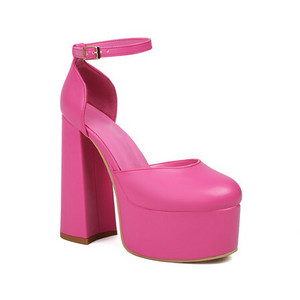 New Arrivals Barbie Pink Fashion Platform 14CM High Women's Heeled Sandals Thick Heels Women Pumps Heels