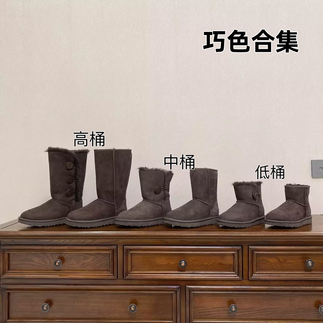 Popular Winter Platform Snow Boots Brands Design Genuine Leather Fur Shoes Women Wool Snow Boots