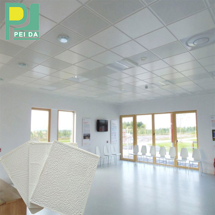 High Quality Waterproof PVC Laminated Gypsum Board False Ceiling Tiles For Home Office