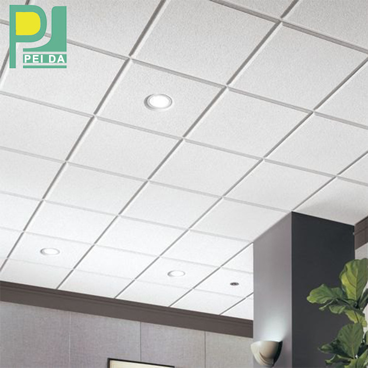 2x2 48in Customized Printed Panel Metal Suspended Acoustic Fibre Glass Wool Drop Ceiling Tiles