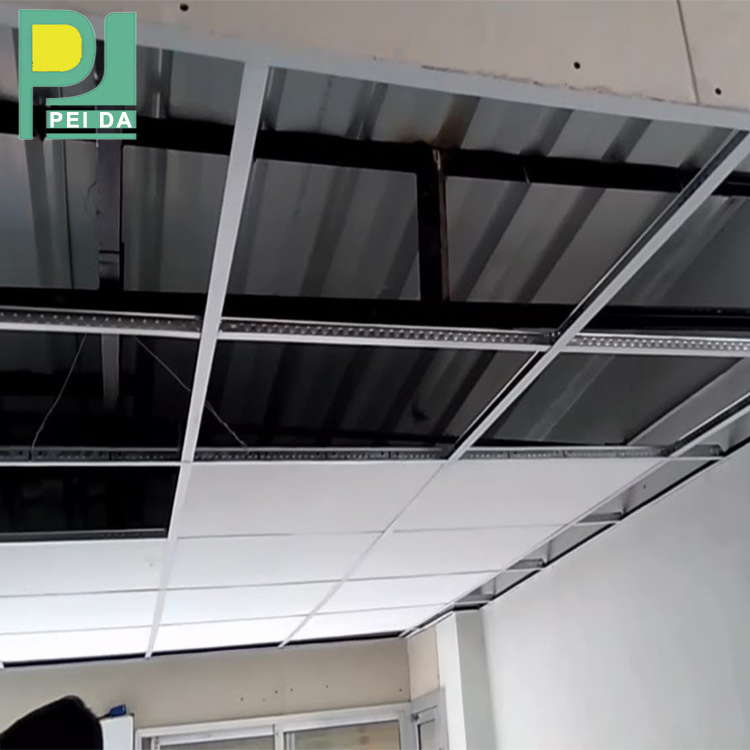 Home Decorative Galvanized Metal Flat Groove Ceiling T-Grids Suspension Rail Systems