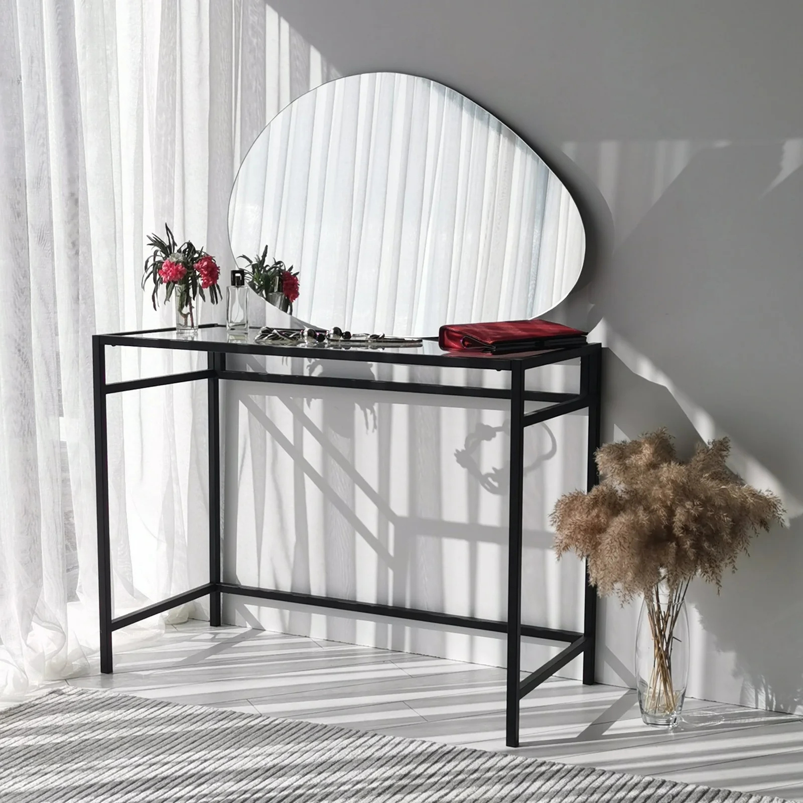 Curvy Design wall mirror Unique Irregular Mirror for Wall Decor Pond Mirror