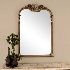 Traditional Arch Mirror Vintage Gold Antique Mirror Baroque Inspired Wall Decor