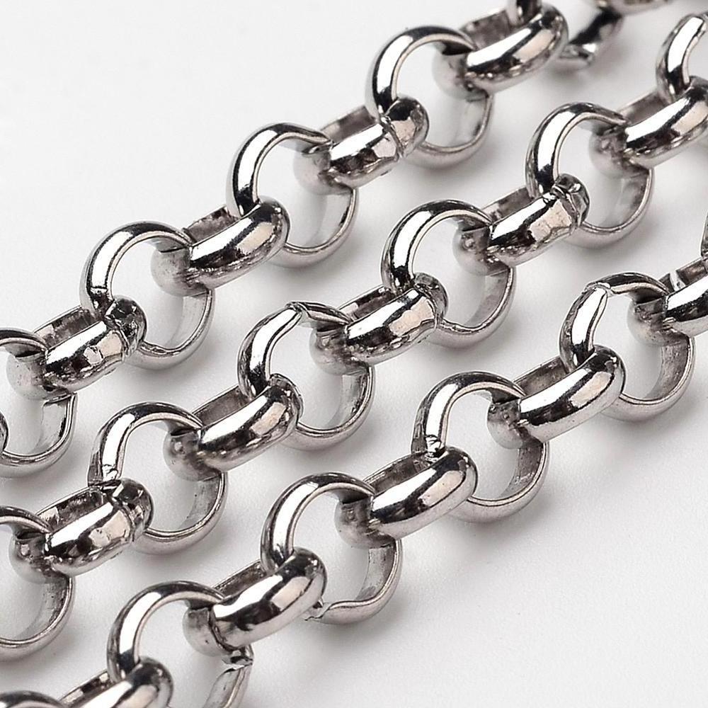 PandaHall 304 Stainless Steel Soldered Cross Chains Rolo Chain