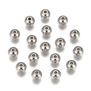 PandaHall 1000 pcs Solid Round 6mm 201 Stainless Steel Beads