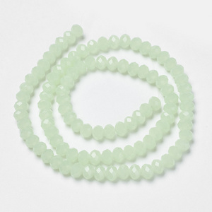 PandaHall 4mm 6mm 8mm jewelry plated Rondelle Crystal Faceted Imitate Jade Glass Beads