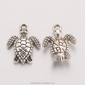 Pandahall Sea Turtle Antique Silver Tibetan Style Zinc Alloy Charms