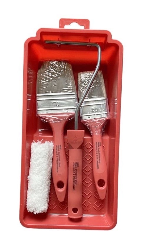 OEM customized 100mm mini 4 Inch paint roller sleeve with paint brushes  Paint Tray Set