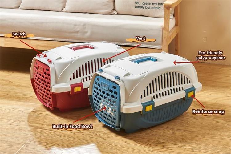 Pet travel and outdoor stocked portable cat cage carrier Extra Large Animal Airline Approved pet transport box