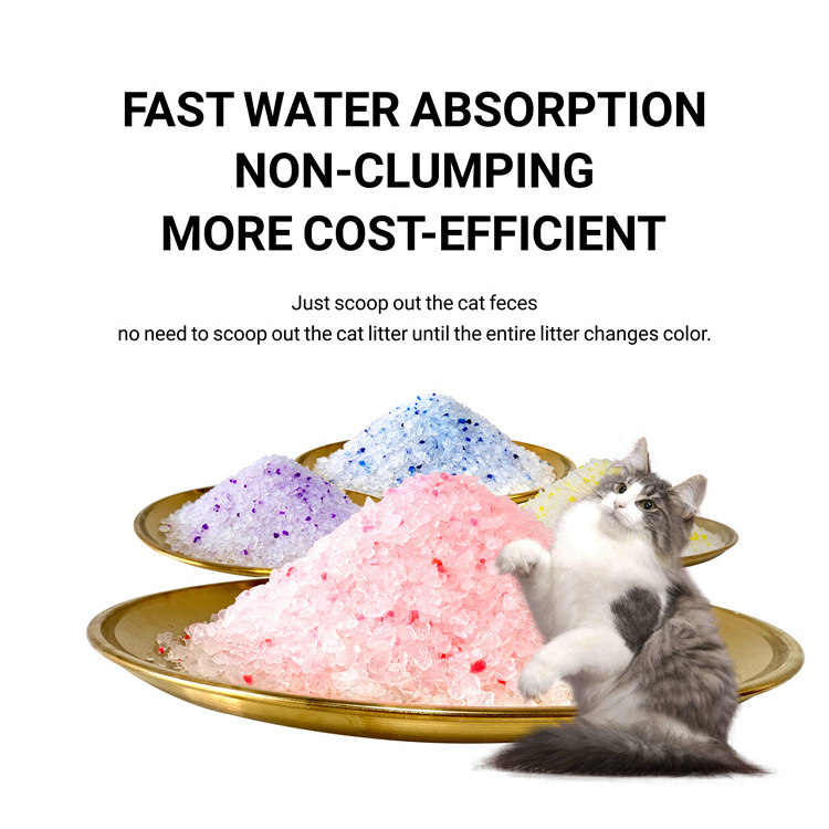 Premium top Brand deoderization small grain crystal cat litter High quality scoop free crystal cat litter