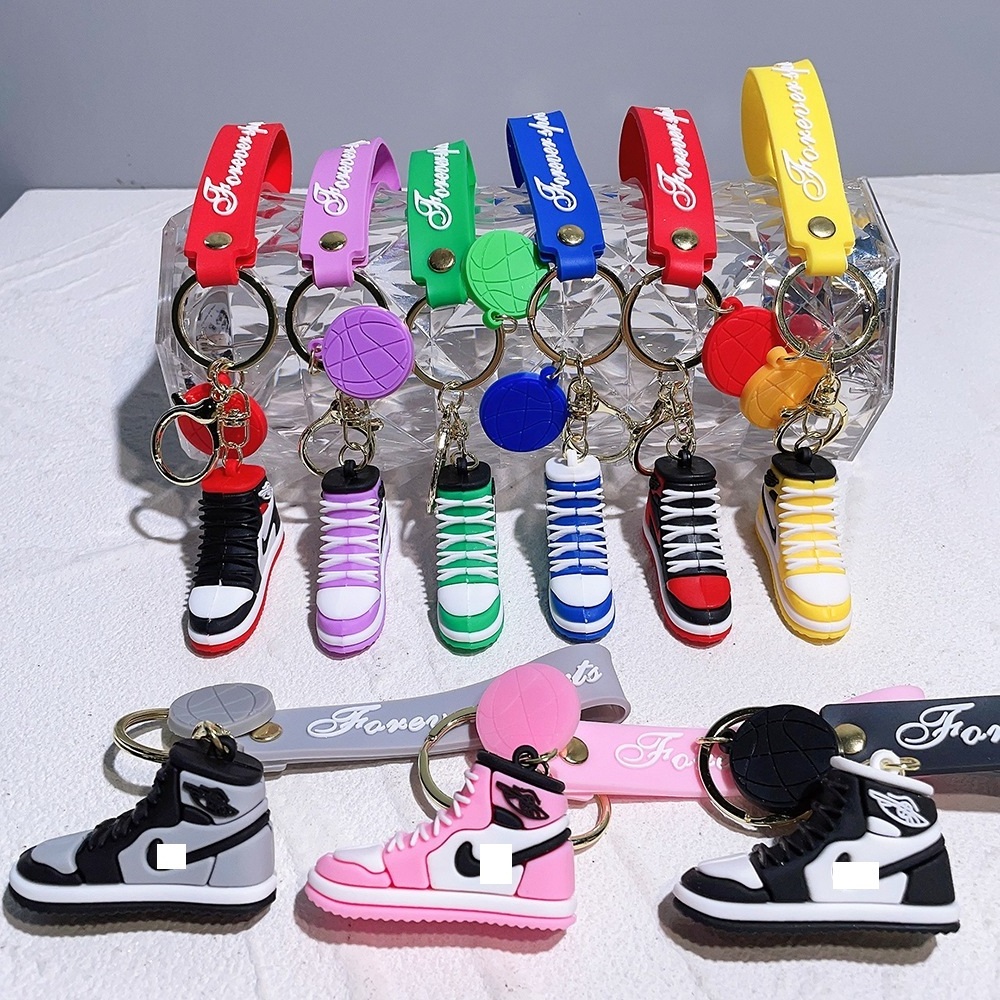 Sneaker PVC Key Chain Mini Shoe Keychain 3D Sneakers Key Chain Bulk PVC Key Pendants Accessories Sneakers Charms Basketball Shoe