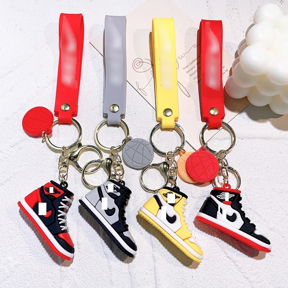 Sneaker PVC Key Chain Mini Shoe Keychain 3D Sneakers Key Chain Bulk PVC Key Pendants Accessories Sneakers Charms Basketball Shoe