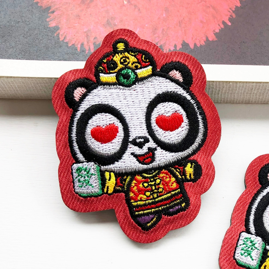 Hot Sale Personalized Custom Gift Magnet Souvenir Promotional Opera Embroidery Panda Fridge Magnets for Fridgerator